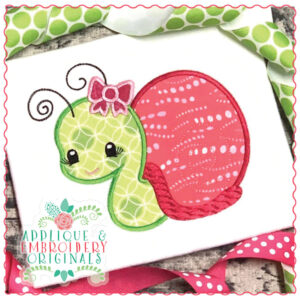 1968 Cute Snail Girl Applique Design