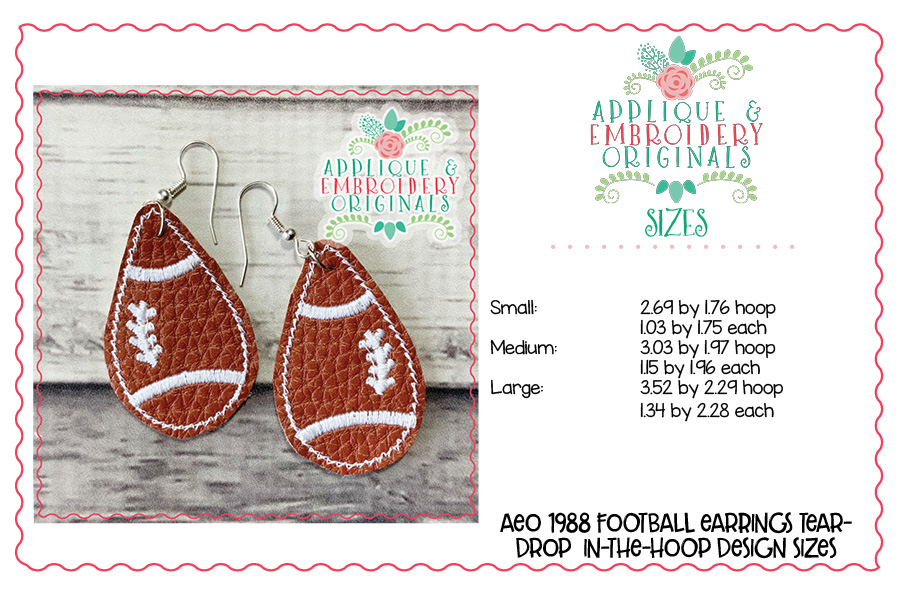 AEO 1988 Football Earrings Teardrop 1