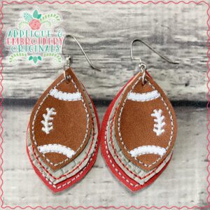1989 Football Layered Earrings In-The-Hoop Design