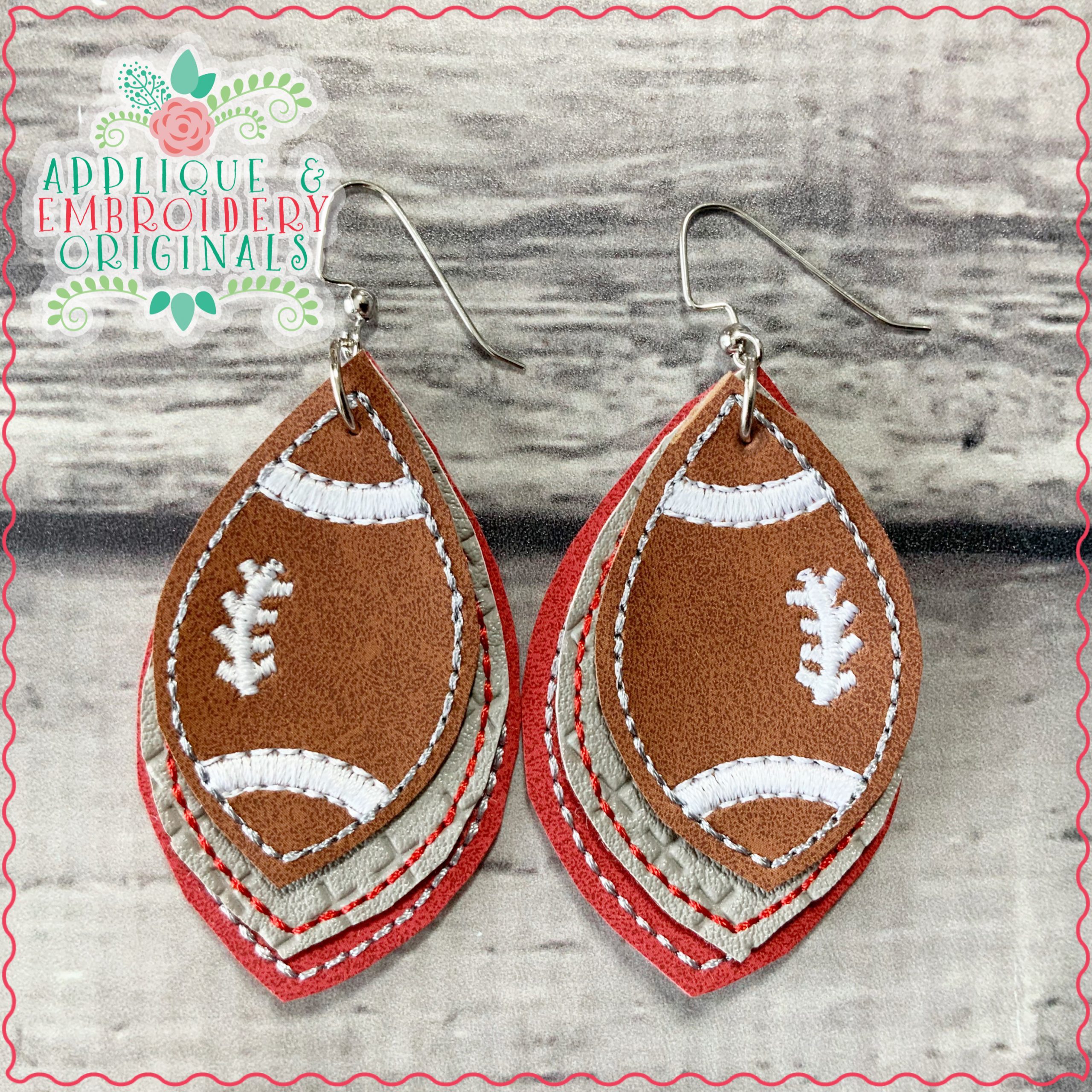 AEO 1989 Football Earrings Layered 2