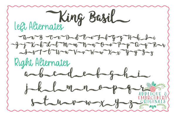 199 King Basil with Alternates Embroidery Font - Image 3