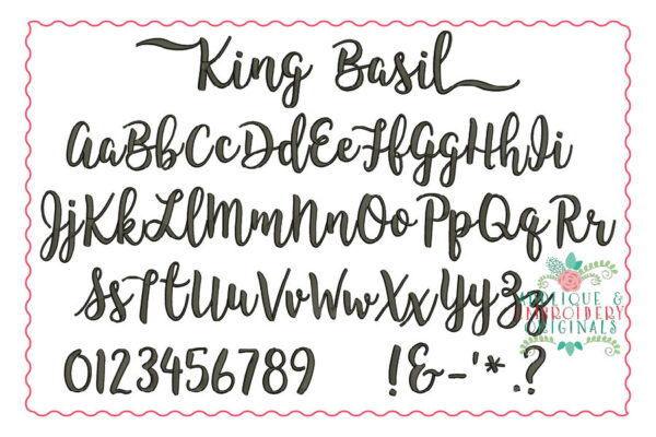 199 King Basil with Alternates Embroidery Font - Image 2