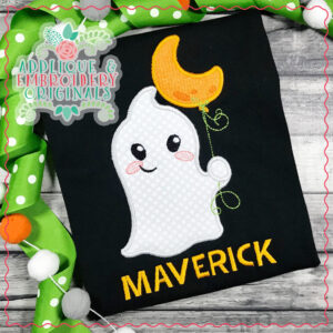 1997 Ghost with Moon Balloon Applique Design
