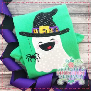 1999 Ghost with Witch Hat Applique Design