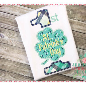 200 1st St Patrick's Day Shamrock Applique Design