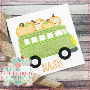2003 Van with Pumpkins Applique Design