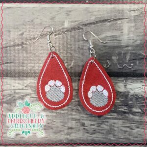 2007 Elephant Print Teardrop Earrings In-The-Hoop Design