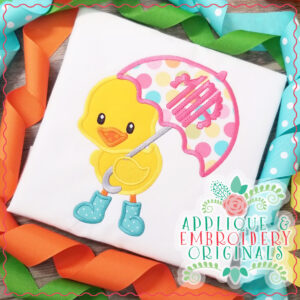 2020 Duck Umbrella Monogram Frame Applique Design