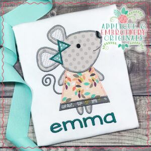 2026 Mouse Girl Applique Design