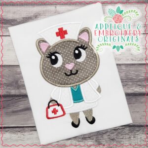 2027 Nurse Kitty Applique Design