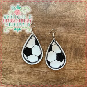 2036 Soccer Ball Teardrop Earrings Design