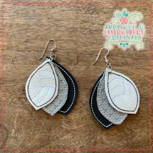 2037 Volleyball Layered Earrings Design