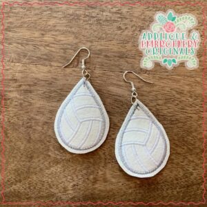 2038 Volleyball Teardrop Earrings Design
