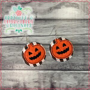 2075 Double Layer Jack O Lantern Earrings In-The-Hoop Design