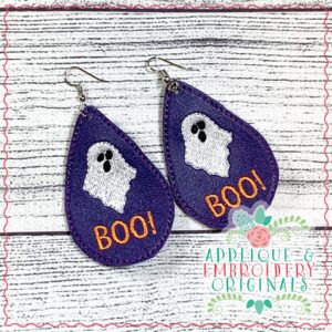 2076 Ghost Boo Earrings In-The-Hoop Design