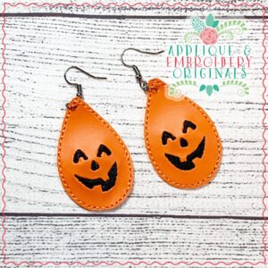 2078 Jack O Lantern Earrings In-The-Hoop Design