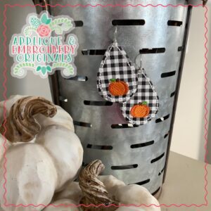 2080 Pumpkin Teardrop Earrings In-The-Hoop Design