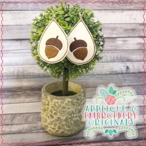 2094 Acorn Earrings In-The-Hoop Design