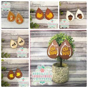 2100 Thanksgiving Earring SET In-The-Hoop Design
