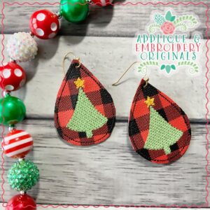 2106 Christmas Tree 2 Earrings In-The-Hoop Design