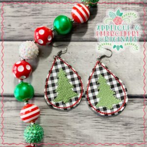2107 Christmas Tree Earrings In-The-Hoop Design