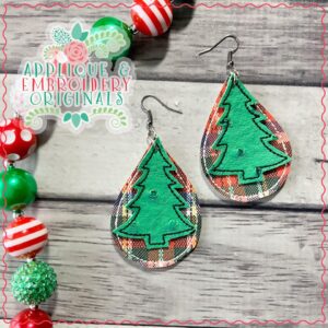 2108 Christmas Tree Layered Earrings In-The-Hoop Design