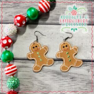 2109 Gingerbread Man Earrings In-The-Hoop Design