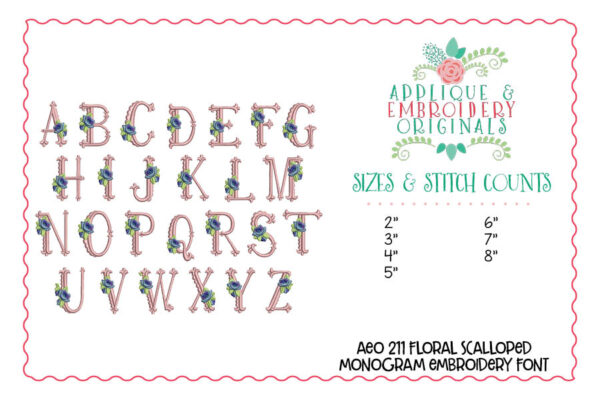 211 Floral Scallop Monogram Font - Image 4