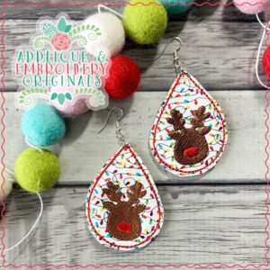 2113 Rudolph Earrings In-The-Hoop Design