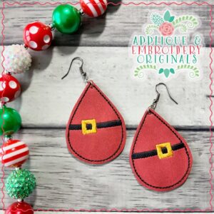 2114 Santa Belt Earrings In-The-Hoop Design