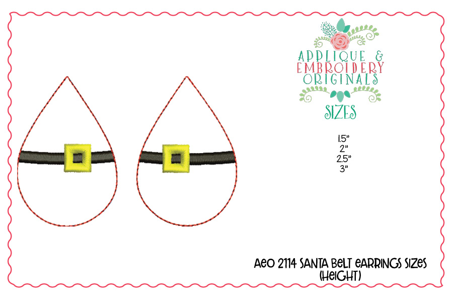 AEO 2114 Santa Belt Earrings 1
