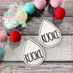 2122 REJOICE Earrings In-The-Hoop Design