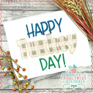 2127 Happy Turkey Day Applique & Sketch Design
