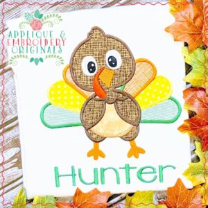 2138 Turkey Standing Boy Applique Design