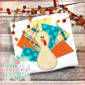 2147 Turkey Rectangle Boy All-In-One Applique Design