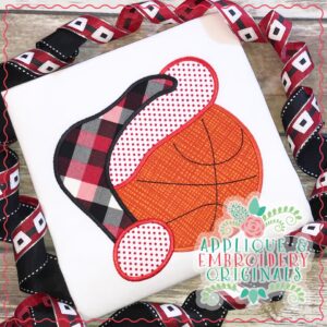 2177 Basketball Santa Hat All-In-One Applique Design