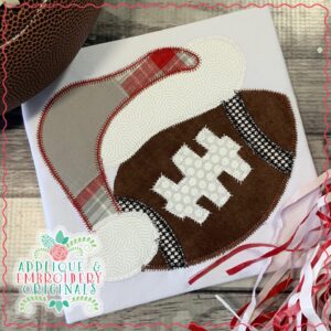2179 Football Santa Hat All-In-One Applique Design