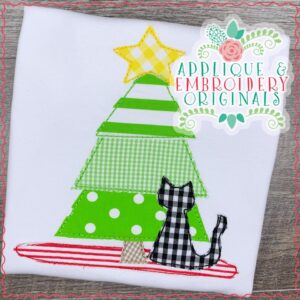 2185 Tree with Kitty All-In-One Applique Design