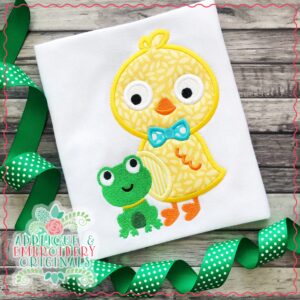 2187 Chick & Frog Applique Design