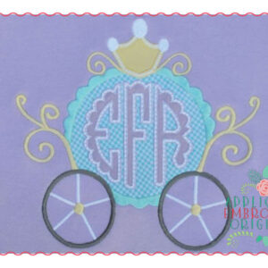 219 Princess Carriage Monogram Frame Applique Design