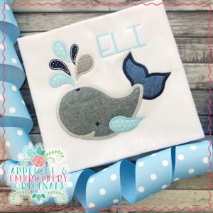 2190 Preppy Whale Applique Design