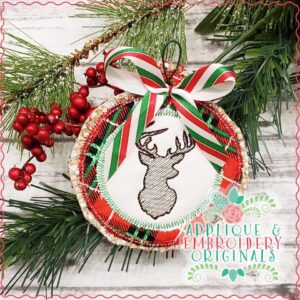 2197 Deer Silhouette Ornament In-The-Hoop Designs