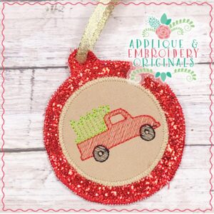 2204 Truck Tree Ornament In-The-Hoop Designs