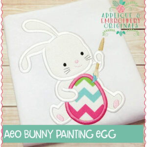 221 Bunny Rabbit Painting Egg Applique Design