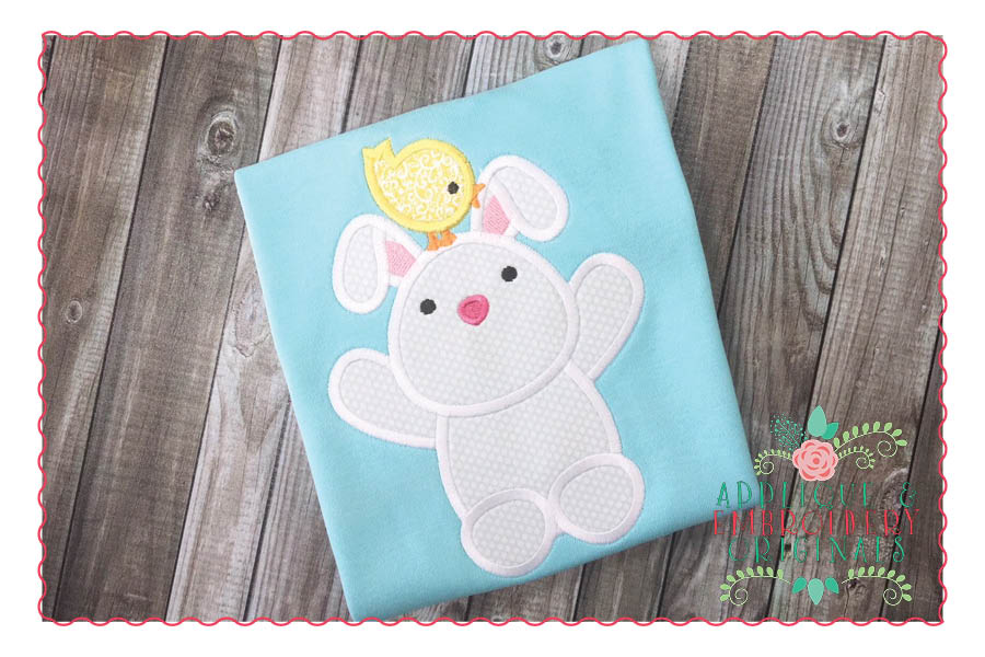 AEO 222 Bunny with Chickadee Applique Design 2