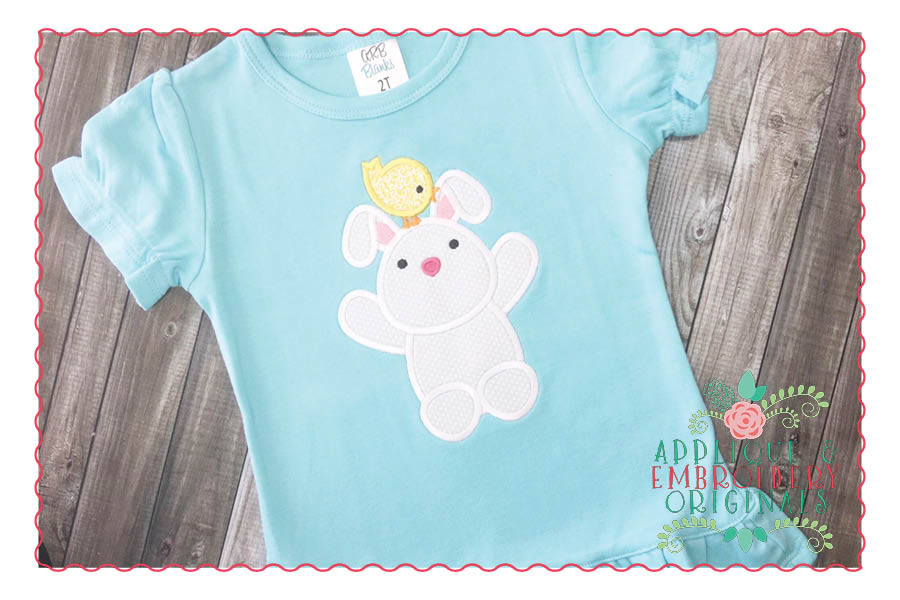 AEO 222 Bunny with Chickadee Applique Design 2