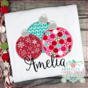 2231 Christmas Ornaments Triple Applique Design