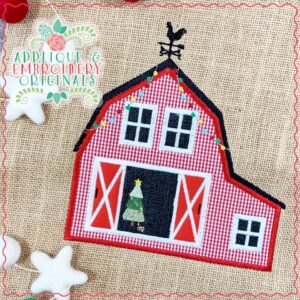 2238 Christmas Farm Barn Applique Design