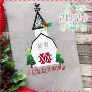 2239 Christmas Farm Church Applique Design