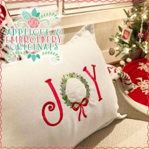 2241 Christmas Joy with Wreath Embroidery Design